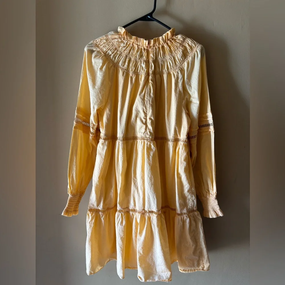 Michael Kors Orange Smocked Long Sleeve Dress Size Small
